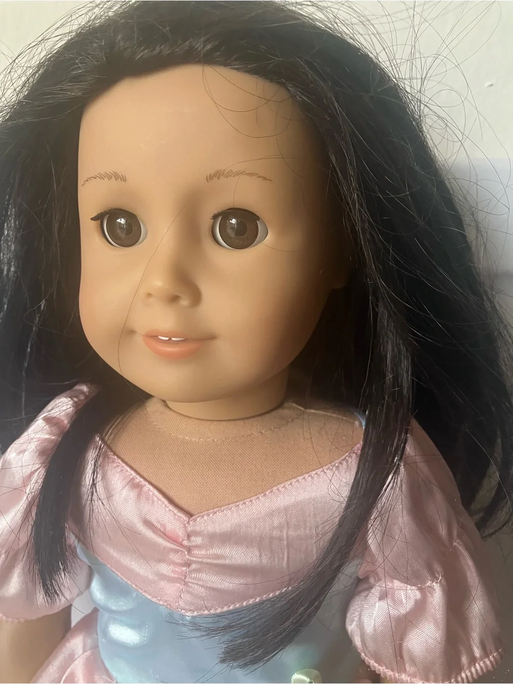 American Girl Truly Me 25 Doll Black Hair Brown Eyes Cecile Rey Parlor Gown 18